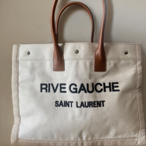 Saint Laurent Rive Gauche Tote Bag – Bej / Kahverengi Deri Saplı