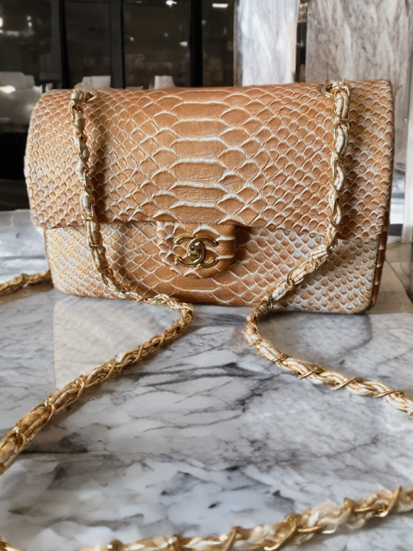 Chanel 2.55 Classic Flap Bag – Gold Alligator Desenli
