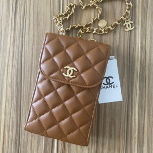 Chanel Telefon Çantası - Taba