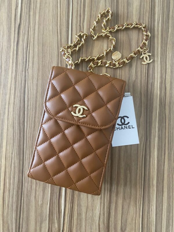 Chanel Telefon Çantası - Taba